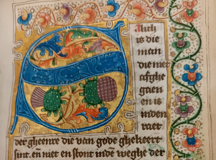 Psalmboek dat rond 1500 is geschreven in het klooster van Selwerd (Verhalen van Frisia)Psalm book written around 1500 in the monastery of Selwerd (Tales of Frisia)