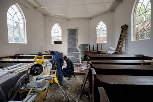 Herstelwerkzaamheden Doopsgezinde kerk in Middelstum