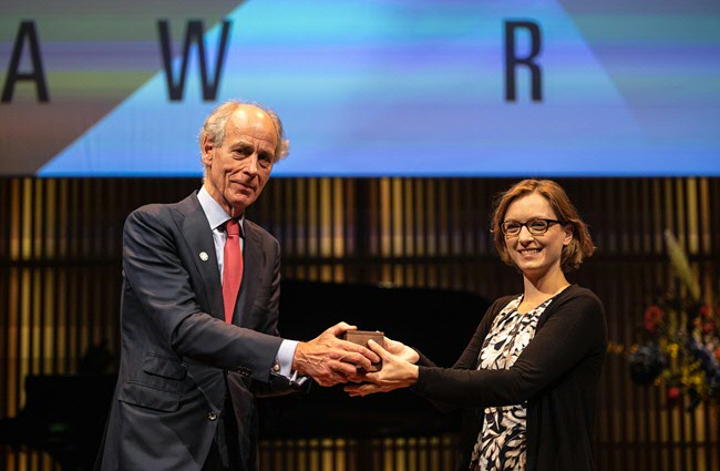Herzog bij de uitreiking van de award (Foto: Maarten Nauw)