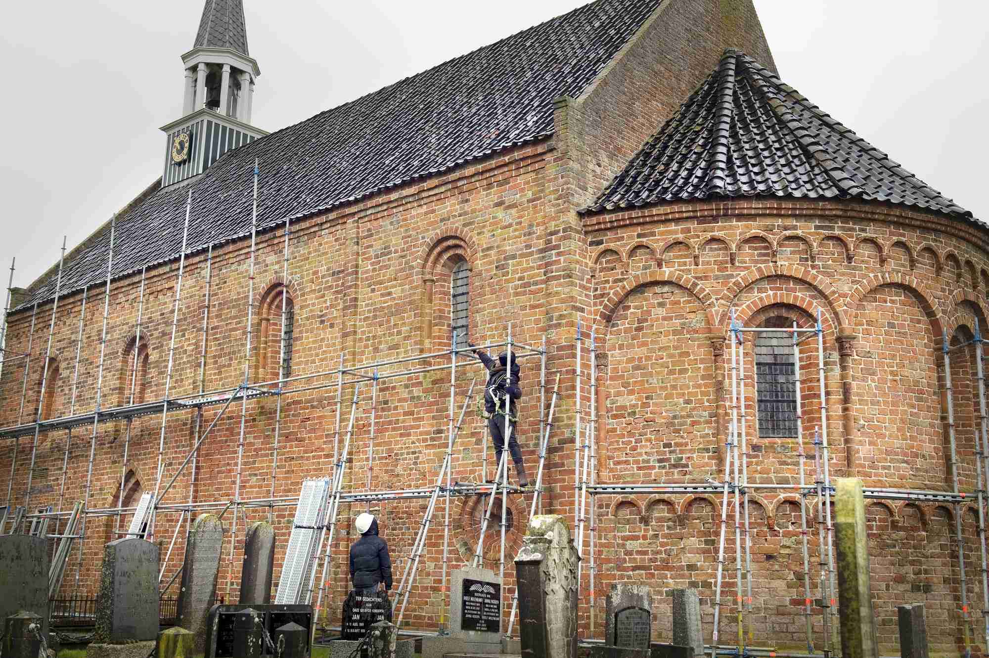 Aardbevingsschade aan de Nicolaaskerk in Oldenzijl, Groningen. Foto: Reyer Boxem