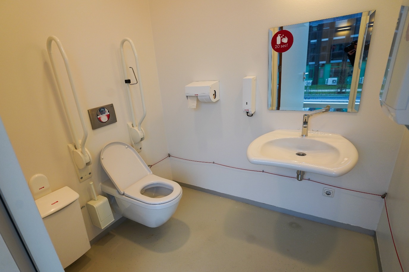 Wheelchair-friendly toilets on site