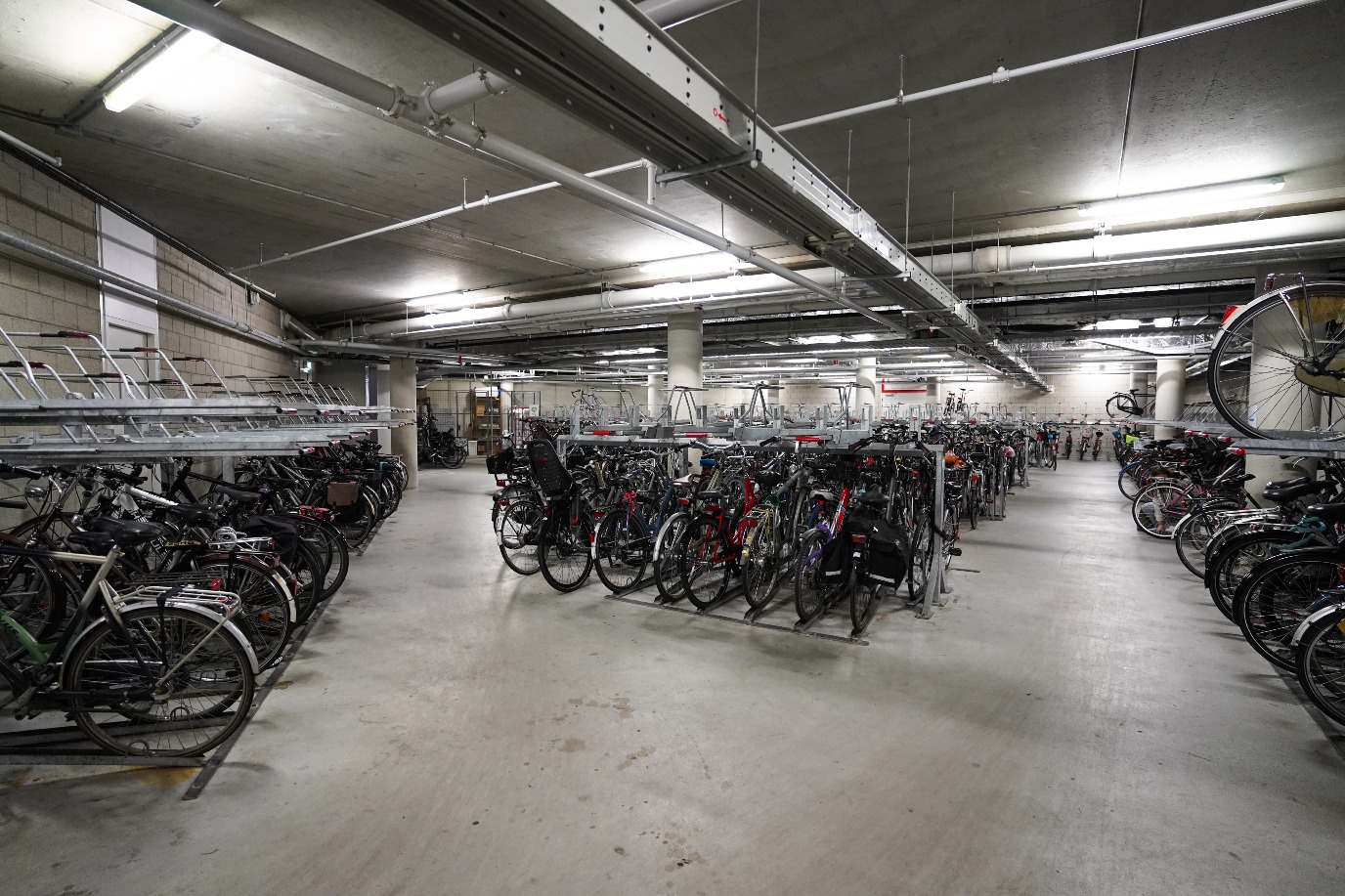 Bicycle basement under building