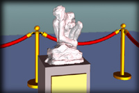 Vrmlview in action: 3D visualisation of a statue, scanned in by Ingeborg Veldman