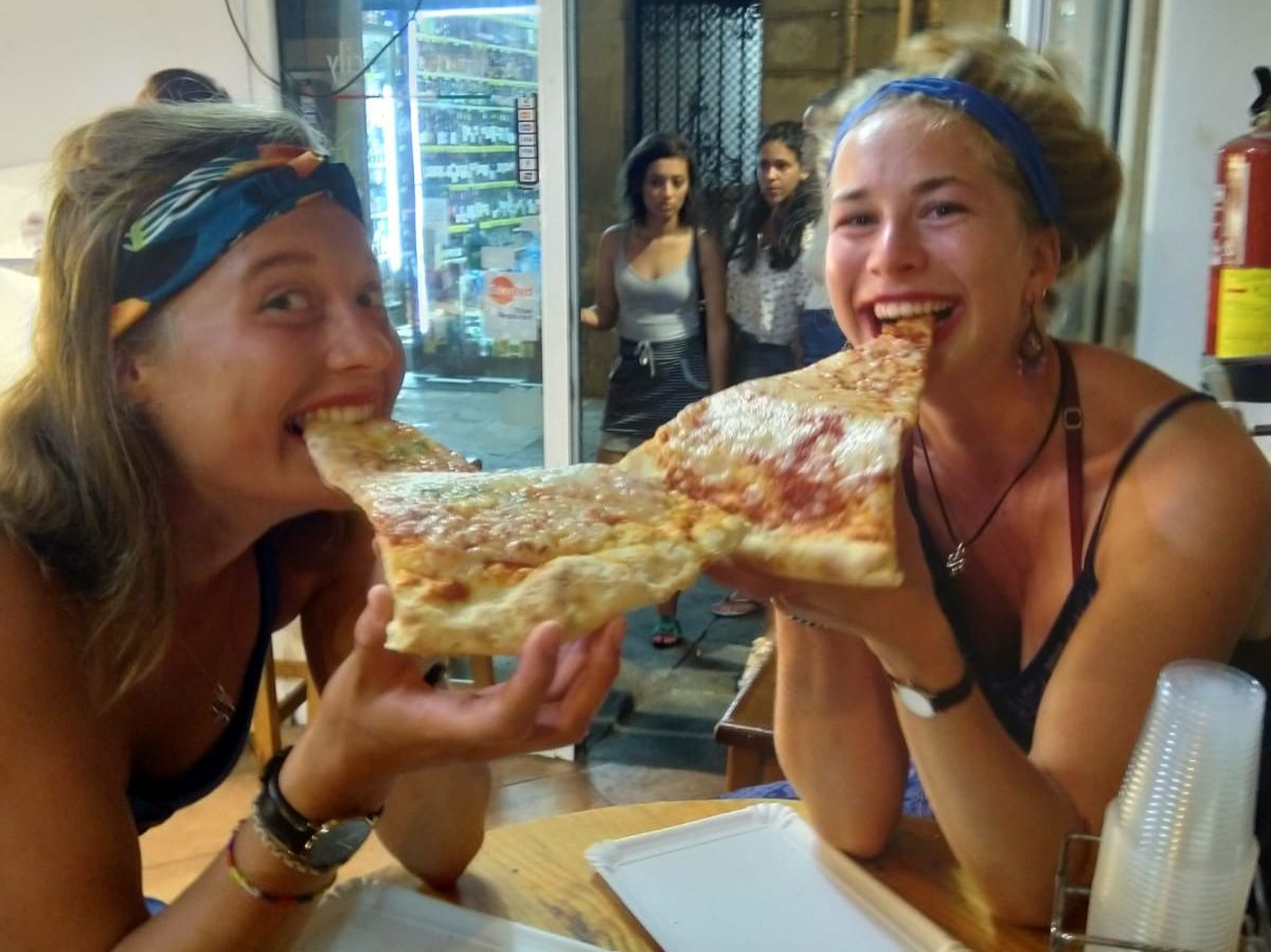 If all else fails, just eat gigantic pizza slices every day