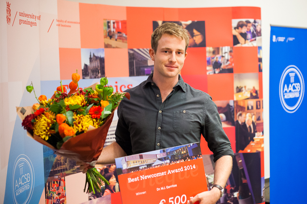 Best Newcomer of the year, lecturer Dr Michiel Gerritse
