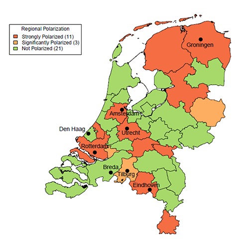 Employment polarization in local labor markets: the Dutch case. Source: CPB