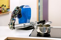 Robot arm takes apple