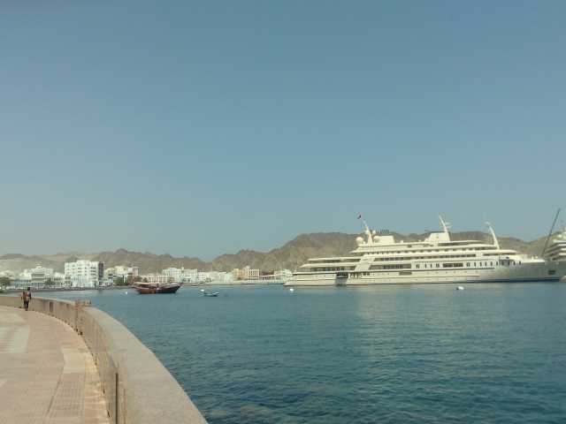 Masqat in all its glory. The yacht is property of Sultan Qaboos