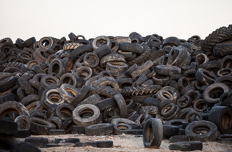 Old car tires are often burnt because they are not recyclable