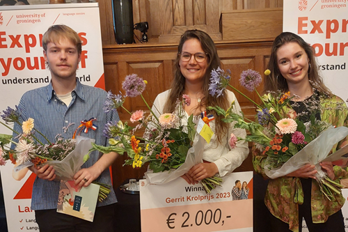 De genomineerden v.l.n.r: Tobias Postma, Hanna Végh en Emke Sijtsma