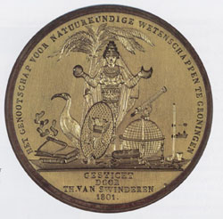 Medal from the Society for Natural Sciences, founded by Van Swinderen in 1801