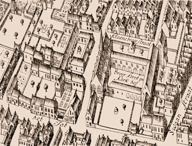 Detail of map made by Egbert Haubois, ca 1634. Click to enlarge.