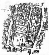 De Broerstraat: uitsnede kaart Egbert Haubois 17e eeuw