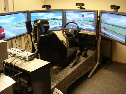 One of the two driving simulators