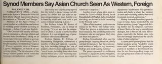 The bottom part of the front page of Catholic News Herald newspaper dated May 8, 1998, during the Asian Synod of 1998