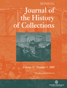 cover Journal of the History of Collections