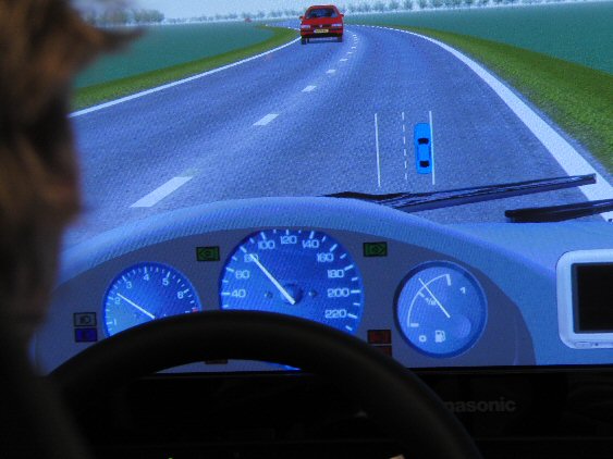 Head Up Display showing lane position
