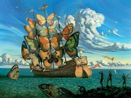 Ship with Butterfly Sails - Dalí