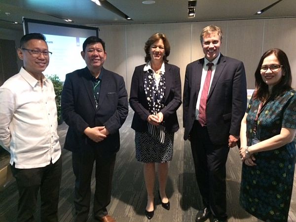 Prof. Holzhacker meeting the Netherlands Ambassador to the Philippines, Ms. Marion Derckx with colleagues from De La Salle University