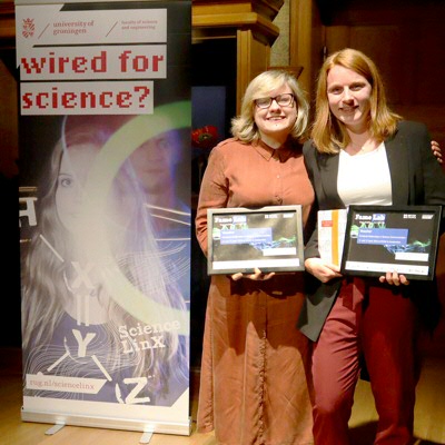 De winnaars: Kateryna Frantseva en Anouk Willems | Foto Science LinX