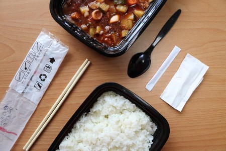 A typical meal ordered online