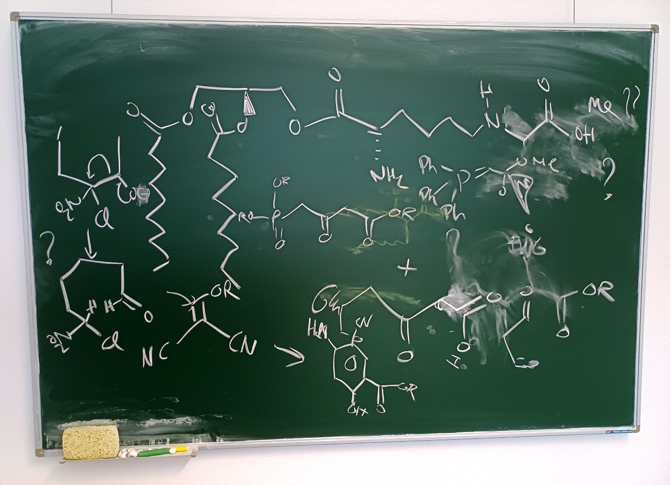 Black board with chemical formula