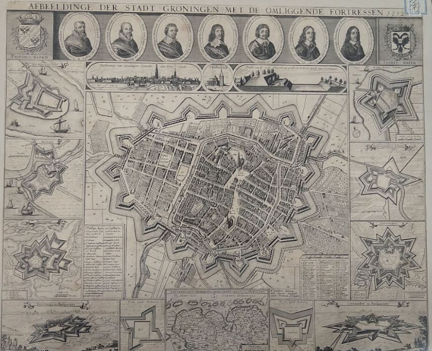 Plattegrond van de stad Groningen in 1672