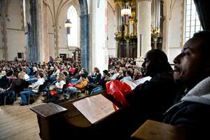 Studenten op een eerdere Welcoming Ceremony