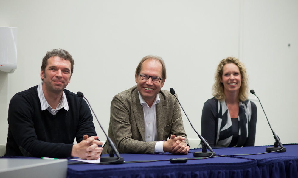 Energy panel with from left to right: prof. dr. Andre Faaij (EAE), Gerrit van Werven (Engery Valley) and Anja Hulshof (Energy Delta Institute). Photo: Gerhard Taatgen