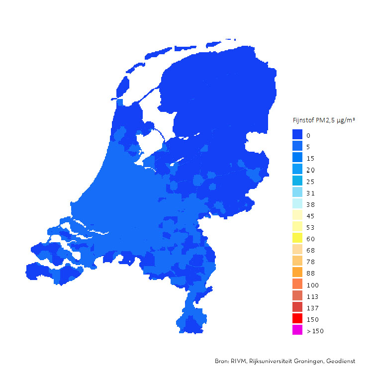 Concentratie fijnstof (meting 8 september 2017)Particular matter concentration (measured on 8 September 2017)