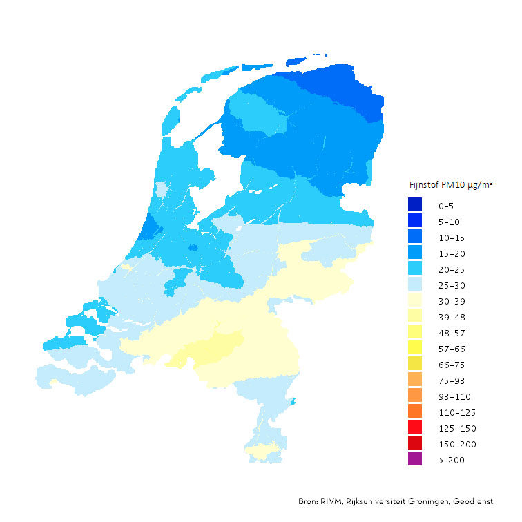 Concentratie fijnstof (meting 8 september 2017)Particular matter concentration (measured on 8 September 2017)