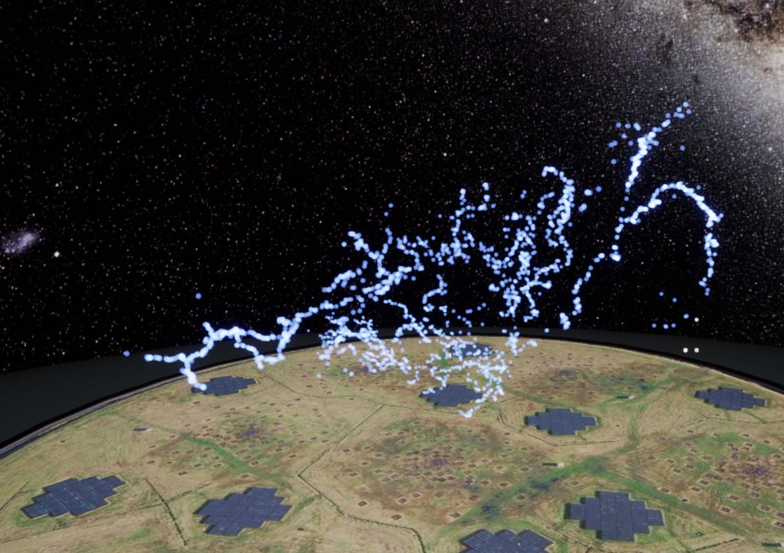 Een visualisatie van de ontwikkeling van bliksemA visualization of the development of lightning