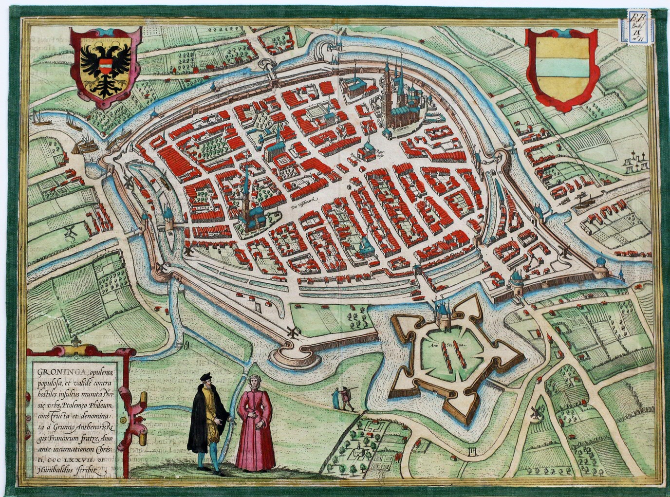 Hier begon het mee, een kaart van Groningen uit 1575. Van der Meulen: ‘Heel mooi vind ik dat je goed het belang van water voor de stad kunt zien, voor vervoer en handel.’The map that started it all: a city plan of Groningen from 1575. Van der Meulen: ‘I particularly love that it very clearly shows the importance of water for the city’s transport and trade.’