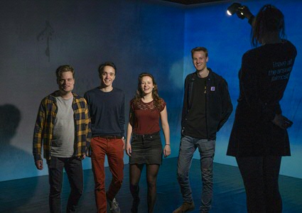 Vlnr: Martijn Luinstra, Pim Praat, Eline Meijer, Bram Rijsbosch. Foto: Reyer Boxem