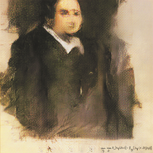 The painting Edmond de Belamy (2018), which is the first artwork made with AI and was auctioned for $432,500.