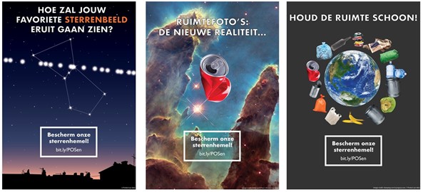 Drie van de zeven downloadbare posters van Protect our Skies