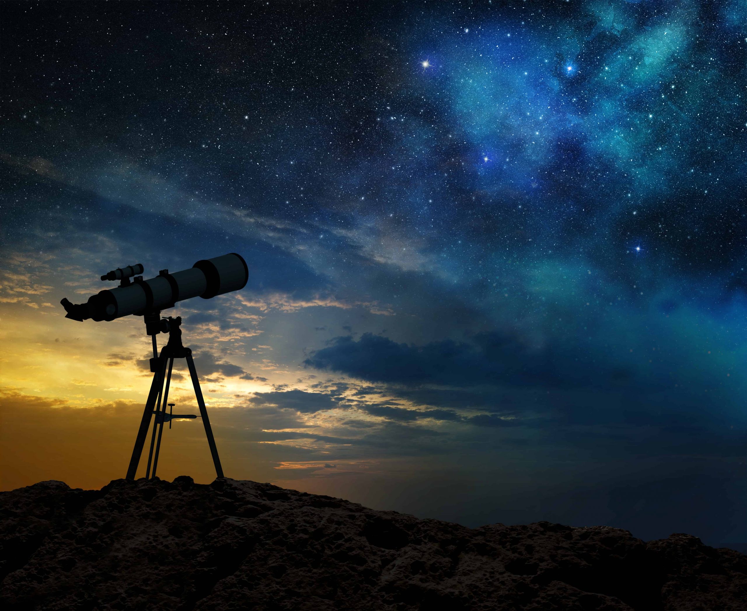 Telescoop onder sterrenhemel