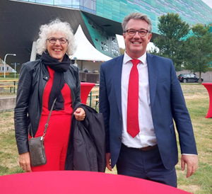 Marion Stolp and Stephan van Galen at the kick-off party of University Services in September 2022