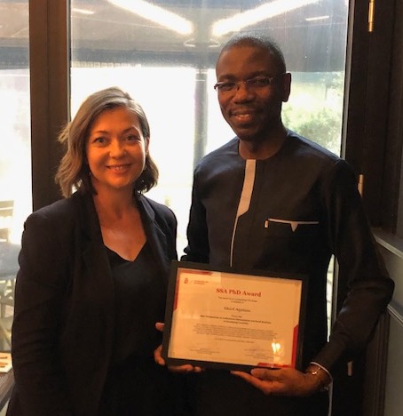 Judge Dr. Charné Theron, one of the judges and winner Désiré Agossou