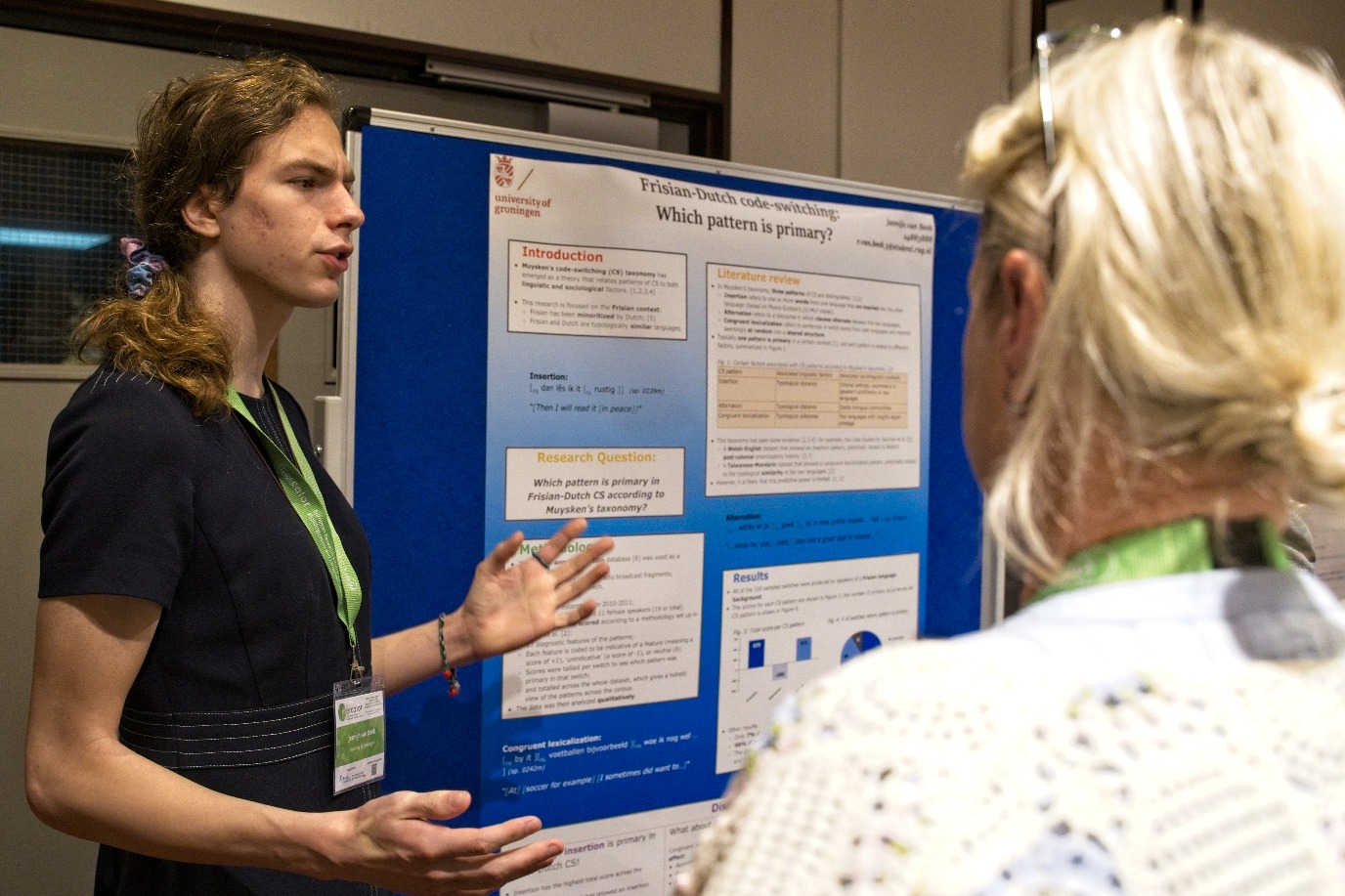 Student presenting