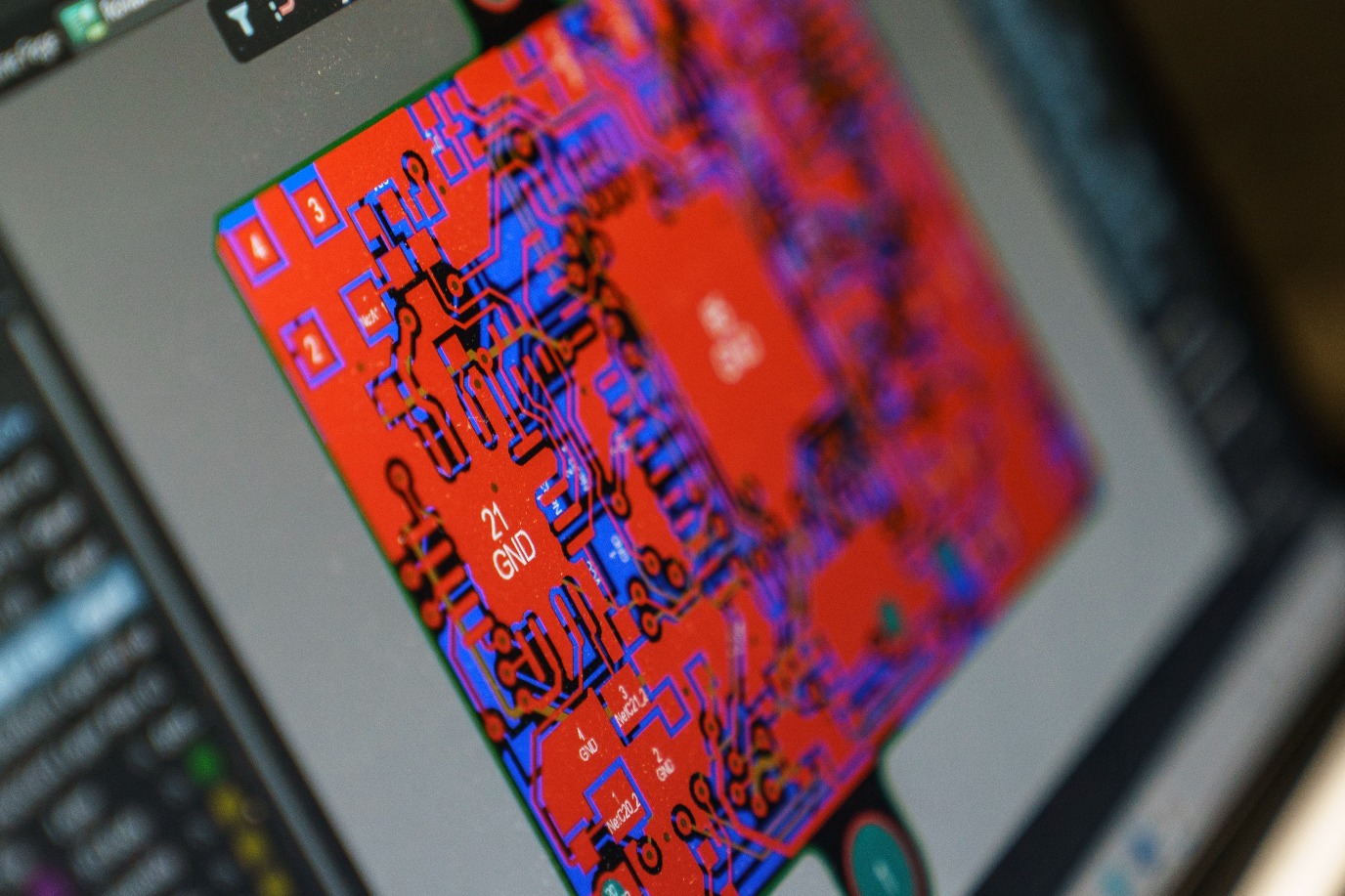 De ontwerpweergave van een printplaat