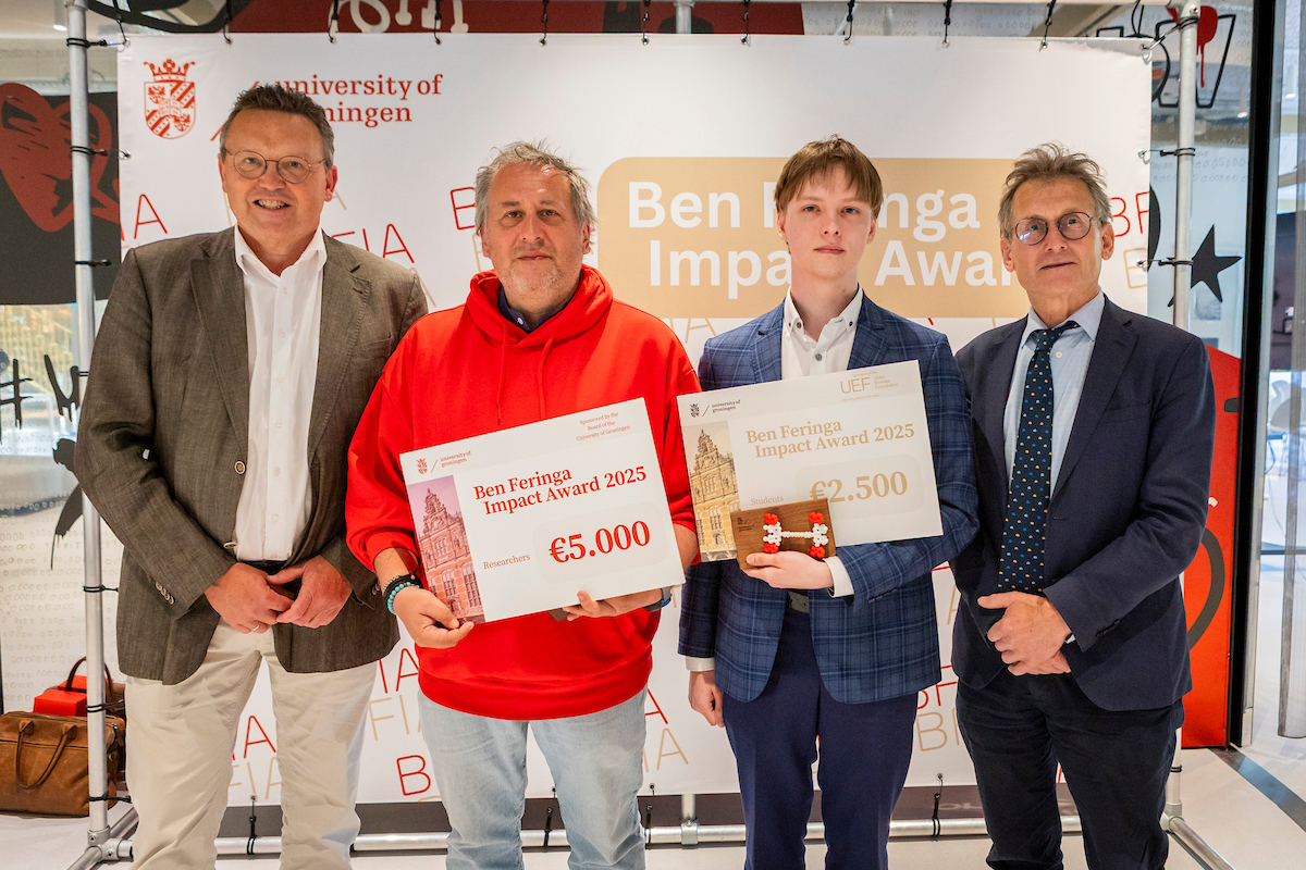 De winnaars van de Ben Feringa Impact Award 2025: Francesco Picchioni en Igor Marchenko