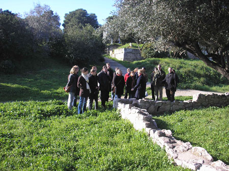 Participants of the U4 Winter School at the classical Kerameikos Cemetery, Athens