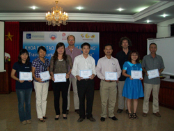 Robert Lensink and Erwin Bulte (Wageningen University) in Vietnam