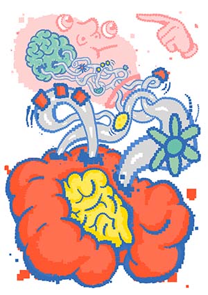 Brain highway guts