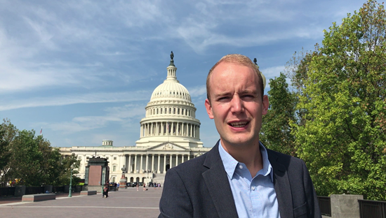 Emile Kossen in front of the Capitol