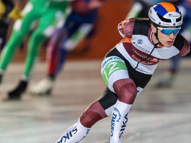 Daan in actie in het marathonpeloton