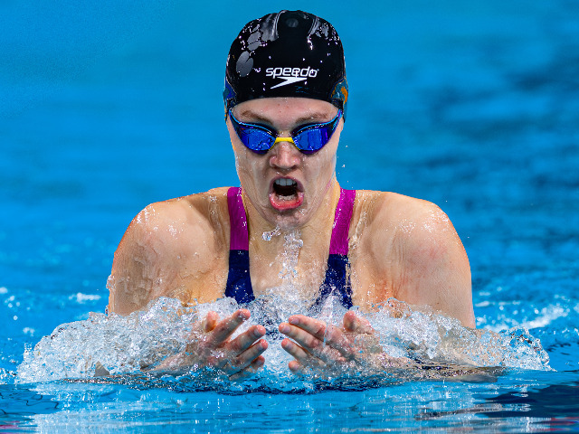 Hedwig in actie tijdens de swimming trials