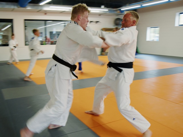 Lars van Oostrum tijdens een training