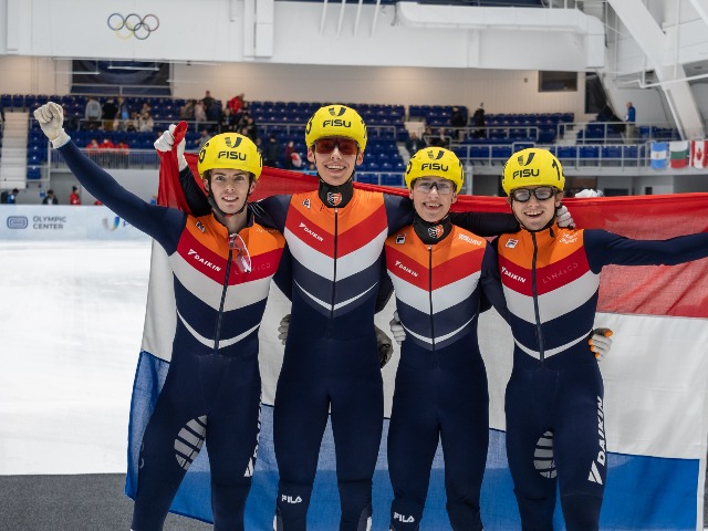 Het bronzen team van Lake Placid (foto; Arnoud Kos)